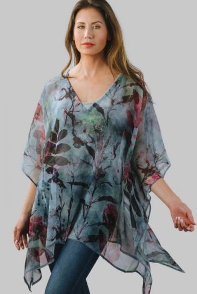 CHARCOAL LEAVES PONCHO