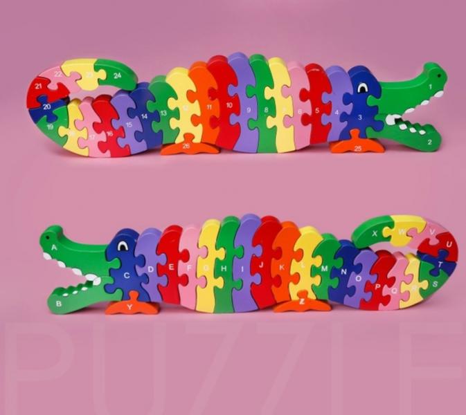 CROCODILE PUZZLE - COLORS, LETTERS & NUMBERS