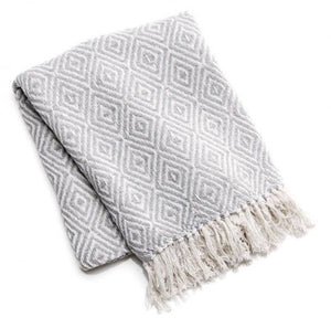 GRAY HERRINGBONE THROW