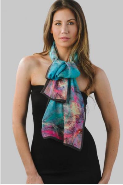 TURQUOISE GEORGETTE SCARF