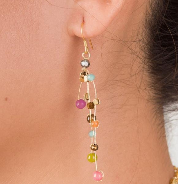 PINKS BEADED EARRINGS