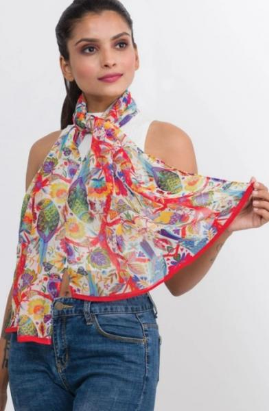 TROPICAL BIRDS SCARF