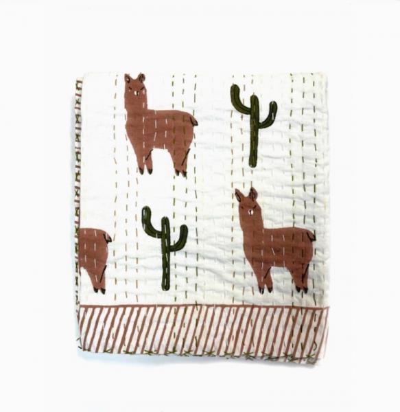 LLAMA BLOCKPRINT CHILD QUILT