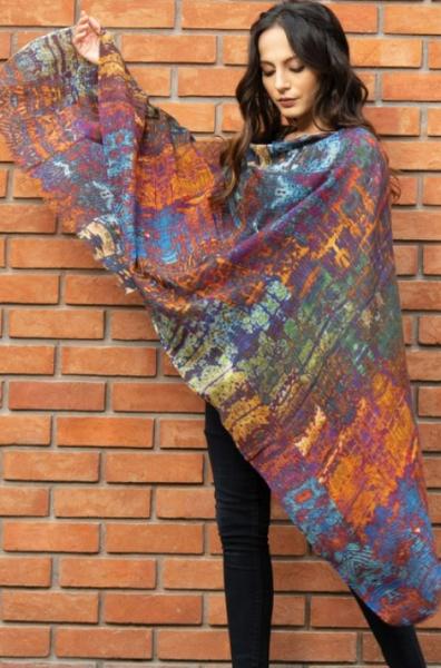 JEWEL TONES WOOL SHAWL