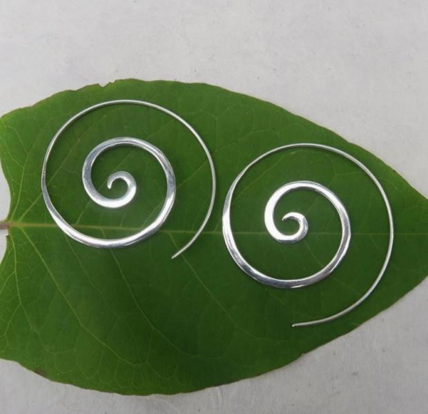 STERLING SILVER SPIRAL EARRINGS