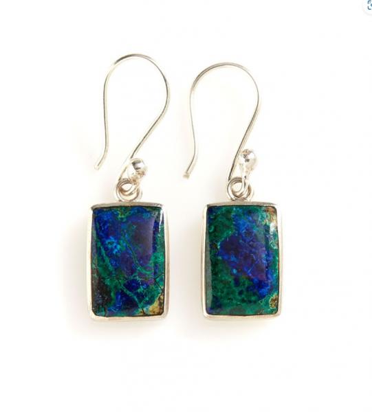 AZURITE IN STERLING EARRINGS