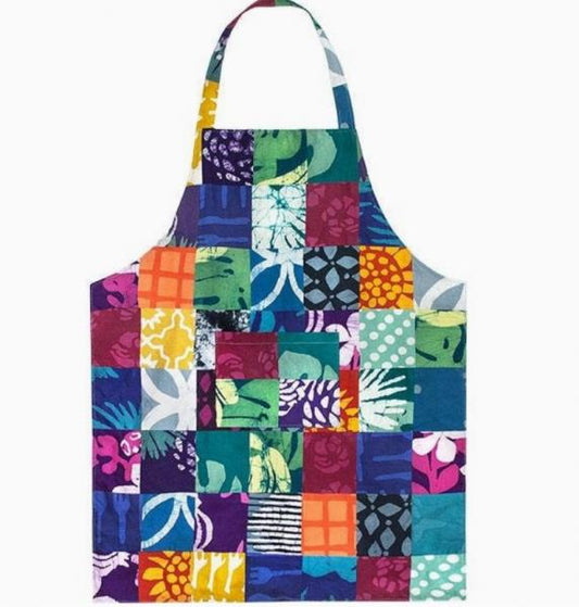 REVERSIBLE BATIKED PATCHWORK APRON