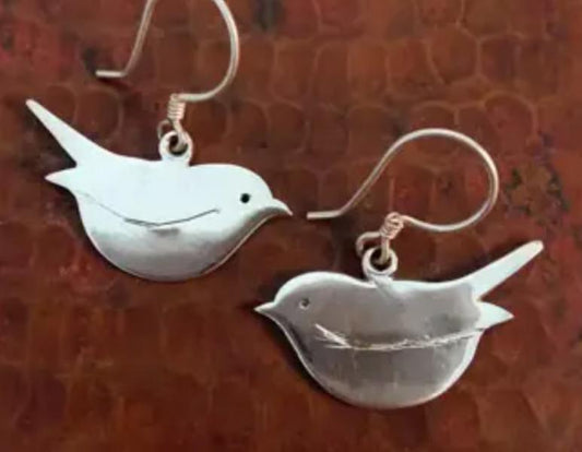 STERLING LITTLE BIRD EARRINGS