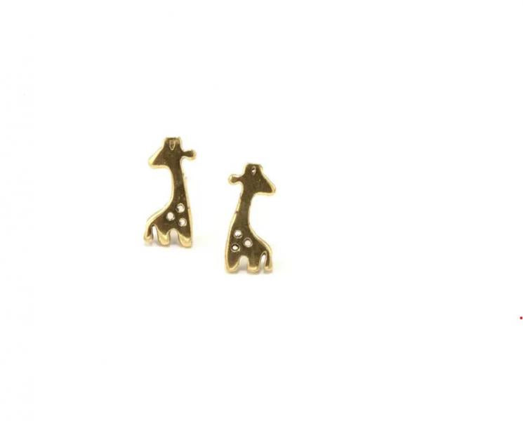 BRASS GIRAFFE STUDS