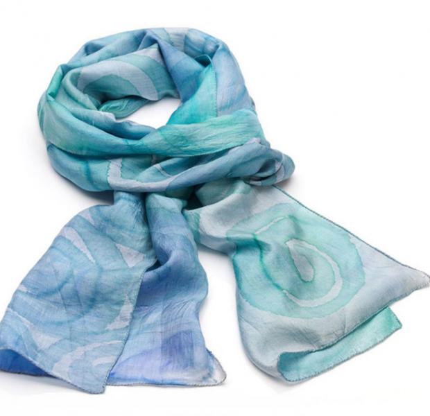 WATER CIRCLES SILK SCARF