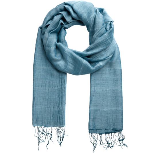 LAGOON SILK AND LINEN SCARF